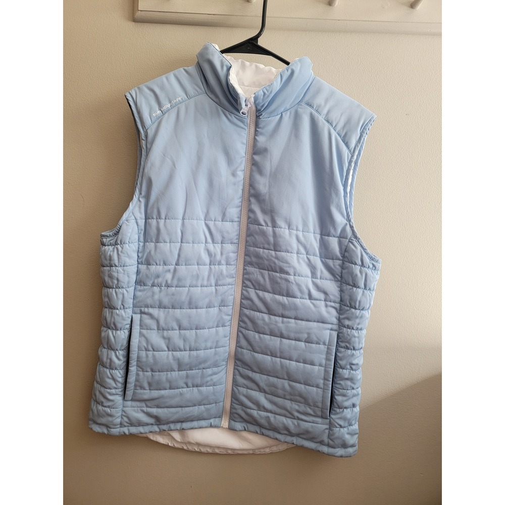 Sun Mountain Lady Golden Bear Reversible Vest Blue White 2XL Puffer Zip Outdoors